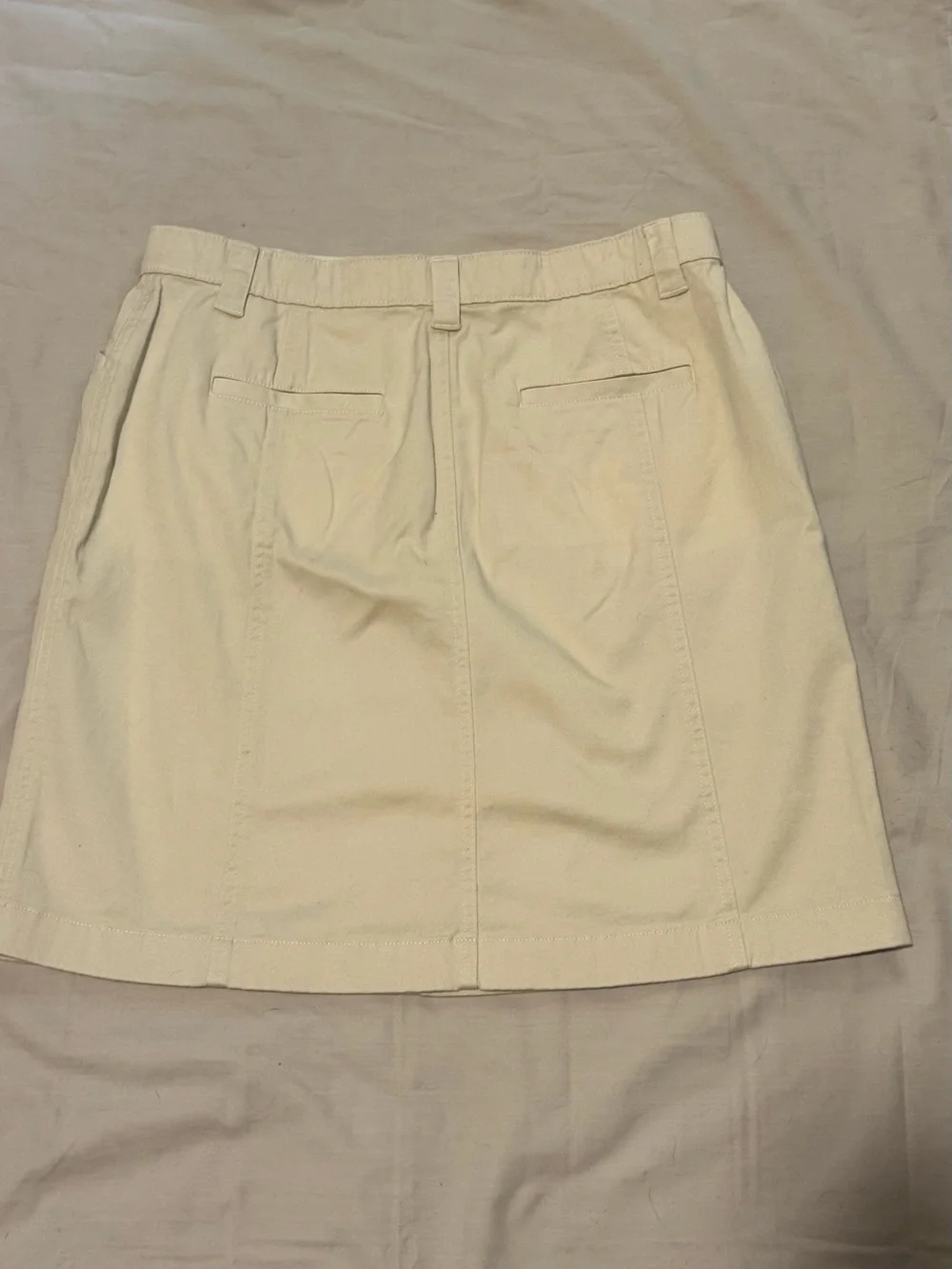 L.L.Bean Classic Fit Khaki Cotton Skirt Size 14 Petite